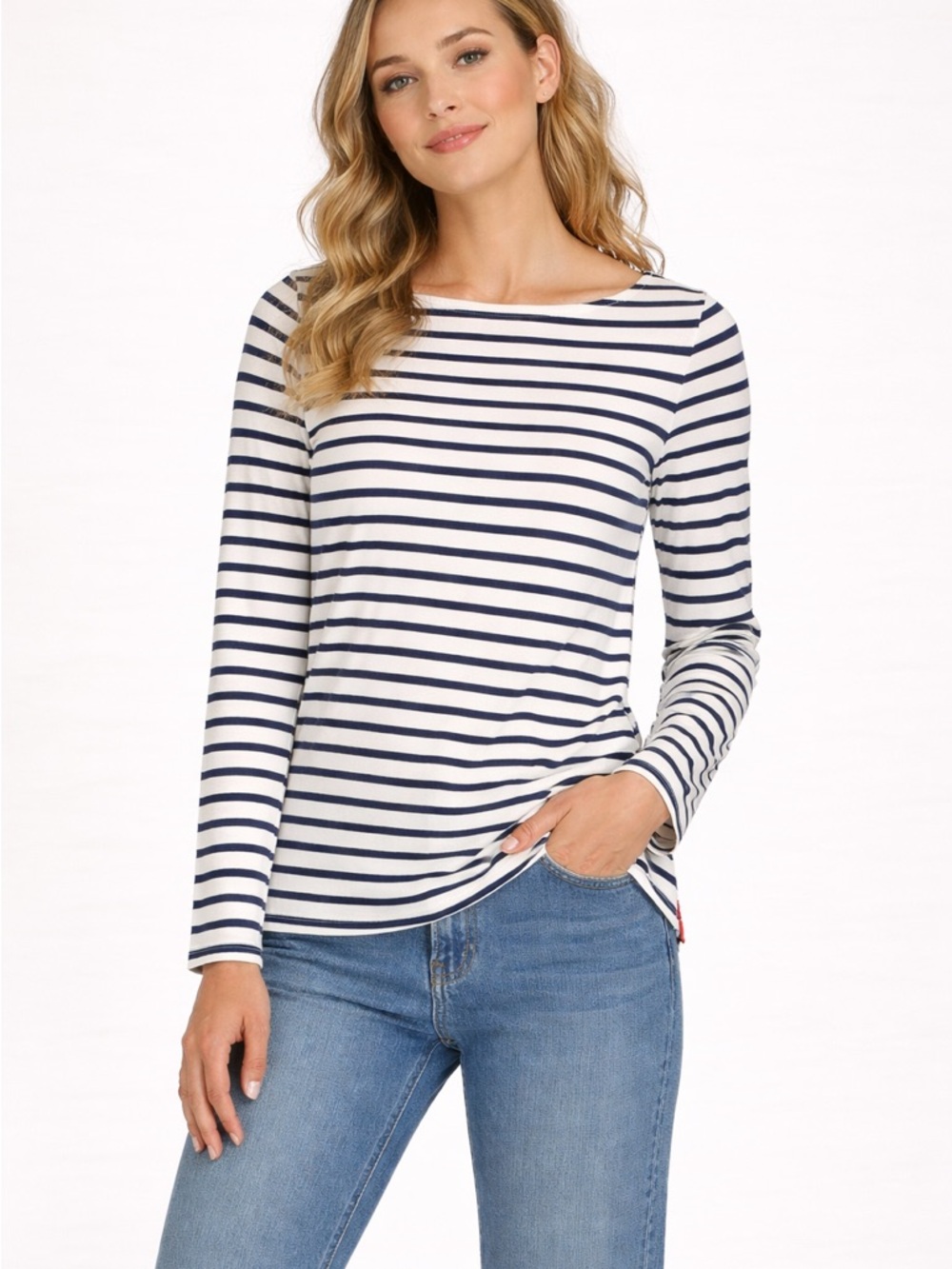 Striped Long Sleeve Tee - White & Black